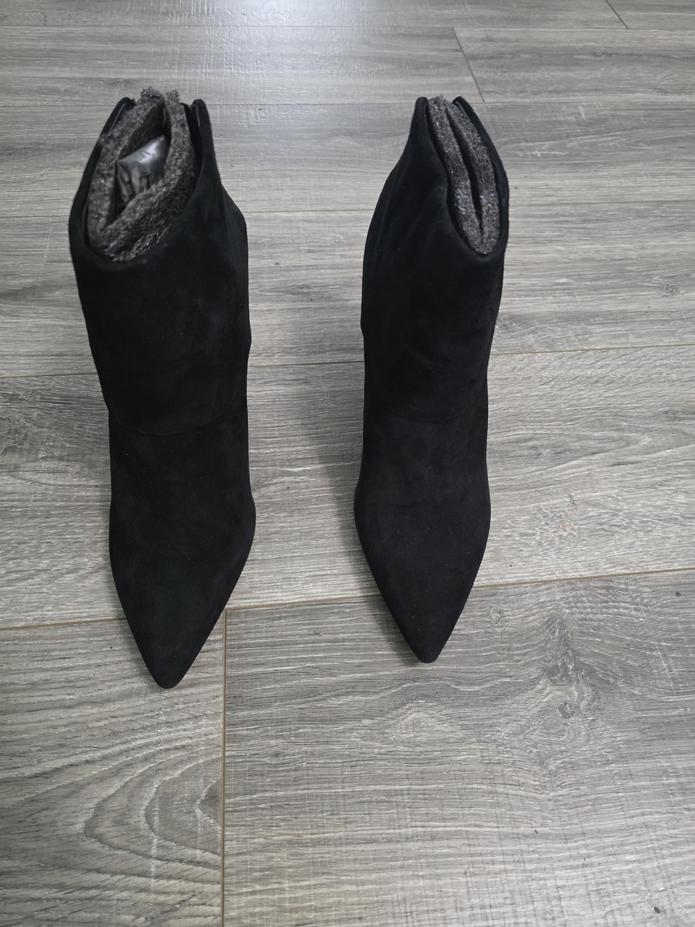 Ivanka Trump Black Suede Pointed-Toe Ankle Booties